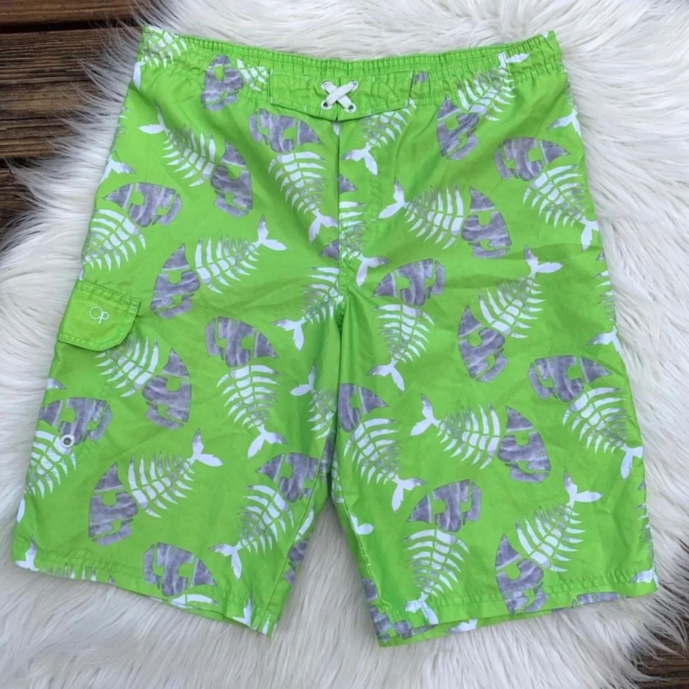 OP Men’s Swim Board Shorts with Fish Bone Print Size XL